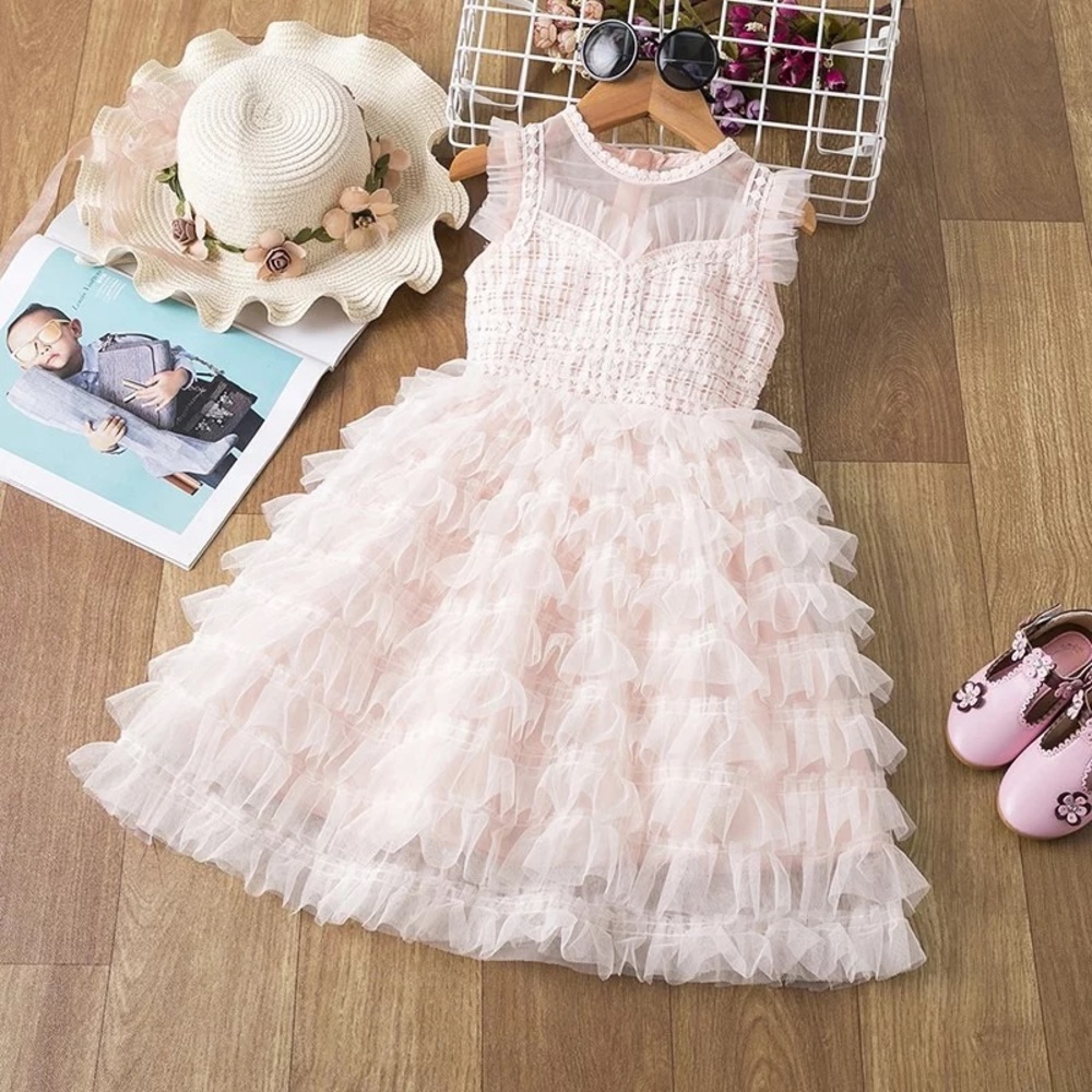 A Touch of Pink Tulle Dress for Girls